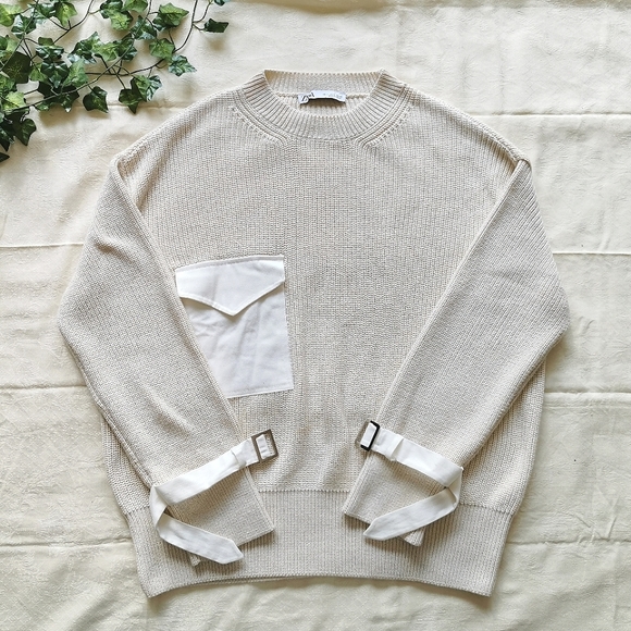 Zara Sweaters - ZARA cream knitted sweater.